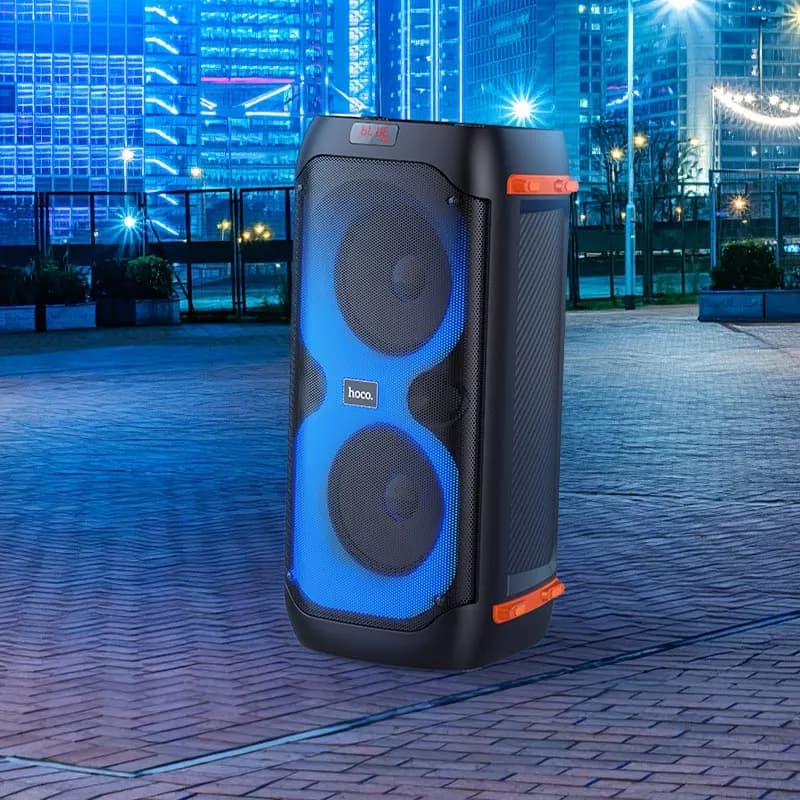 SPEAKER GRANDE NEGRO 2 MICROFONOS BS53 HOCO