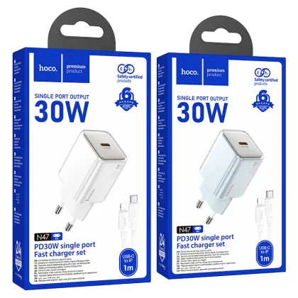 N47 CARGADOR+CABLE T-C A T-C AZUL 30W