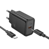 Vista 1 de N60 CARGADOR+CABLE T-C A IP NEGRO