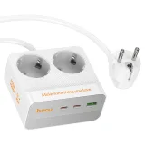 Vista 1 de AC27 CARGADOR ESCRITORIO 2 ENCHUFES PD30W/2C1A CABLE 2M BLANCO