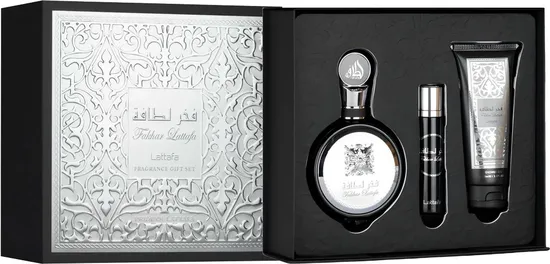 Kit Perfume Lattafa Pride Fakhar Edp 100ML+12ML+Shower Gel 100ML - Masculino