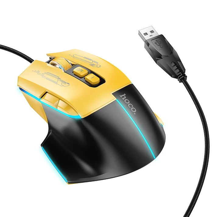 GM31 MOUSE GAME CON CABLE AMRILLO
